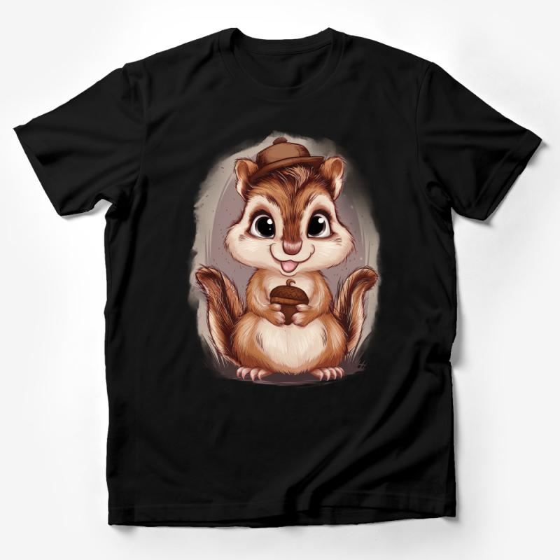 Cute Cartoon Chipmunk T-Shirt, Unisex Children's Animal Tee, Whimsical Forest Graphic Shirt, Fun Outdoor Adventure Top, Gift for Kids Male T-Shirt