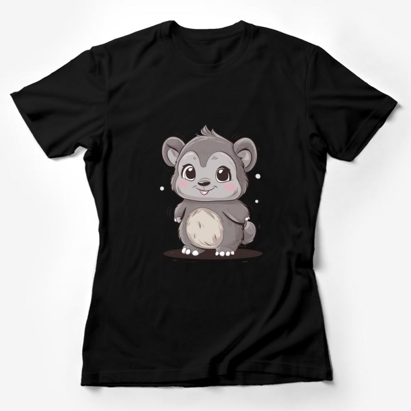 Cute Cartoon Bear T-Shirt, Unisex Graphic Tee, Adorable Animal Shirt, Kids and Adults Casual Wear Female T-Shirt