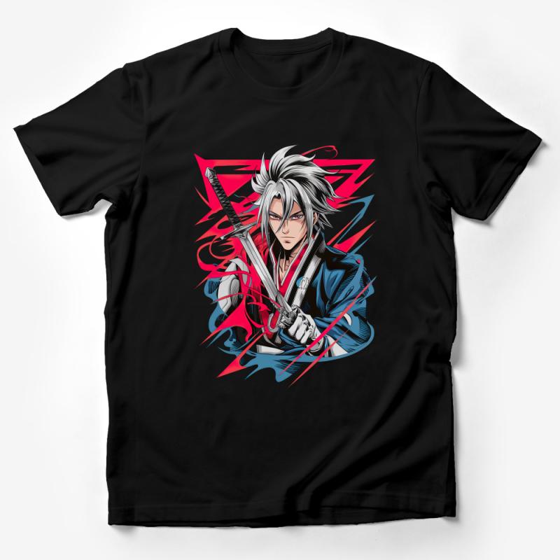 Anime Samurai Warrior T-Shirt, Cool Manga Fighter Tee, Unisex Graphic Shirt, Trendy Otaku Clothing, Gift for Anime Fans Male T-Shirt