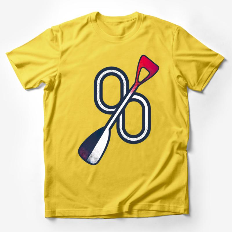 Unique Paddle and Loop Graphic T-Shirt, Stylish Canoeing Enthusiast Tee, Modern Casual Shirt Design, Unisex Apparel Male T-Shirt