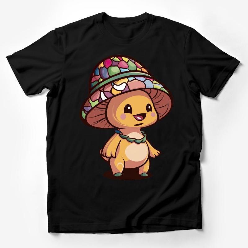 Cute Cartoon Turtle with Colorful Shell Kids Tee, Unisex Animal Graphic T-Shirt, Adorable Tortoise Shirt for Children Male T-Shirt