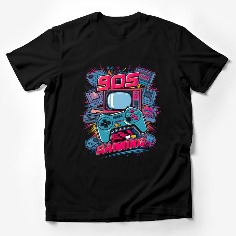 Retro 90s Gaming T-Shirt, Vintage Video Game Console Graphic Tee, Unisex Gamer Shirt Male T-Shirt