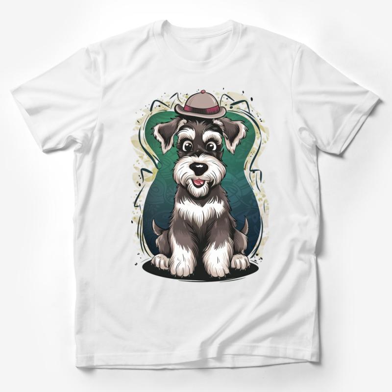 Cute Cartoon Dog T-Shirt, Stylish Pup with Hat, Animal Lover Tee, Gift for Pet Owners, Unisex Dog Shirt, Fun Graphic Tee for All Ages Male T-Shirt