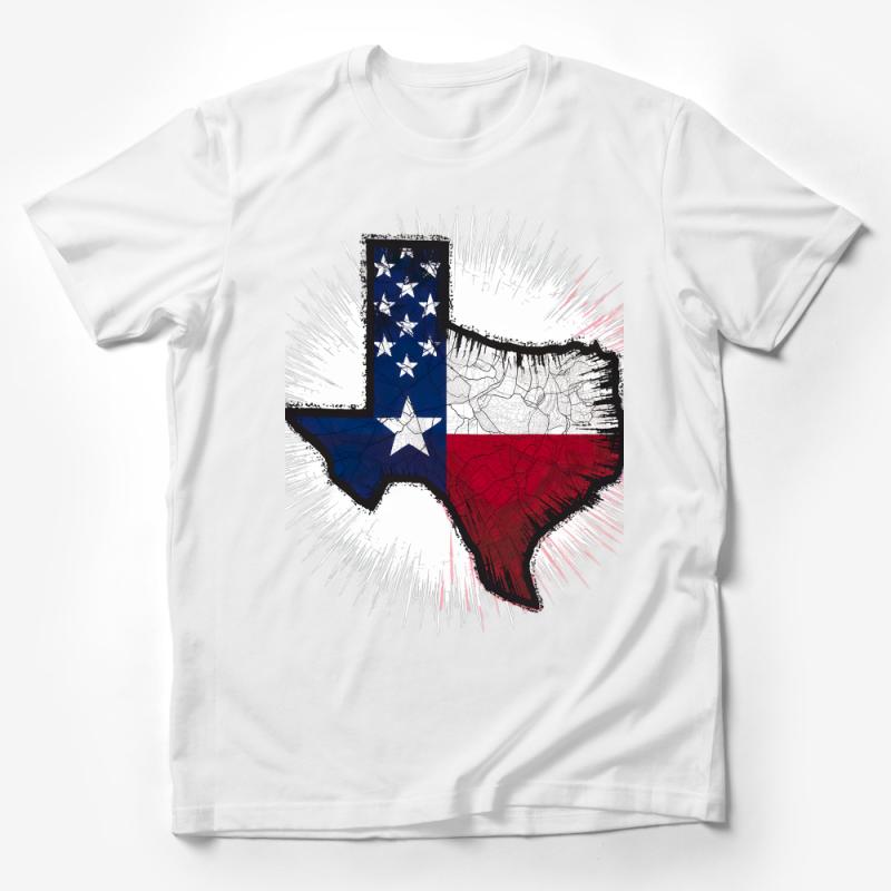 Texas Flag Distressed T-Shirt, Patriotic Tee, Texan Pride, Vintage Style, Unisex Shirt, Casual Wear, Gift for Texans, Love Texas Top Male T-Shirt