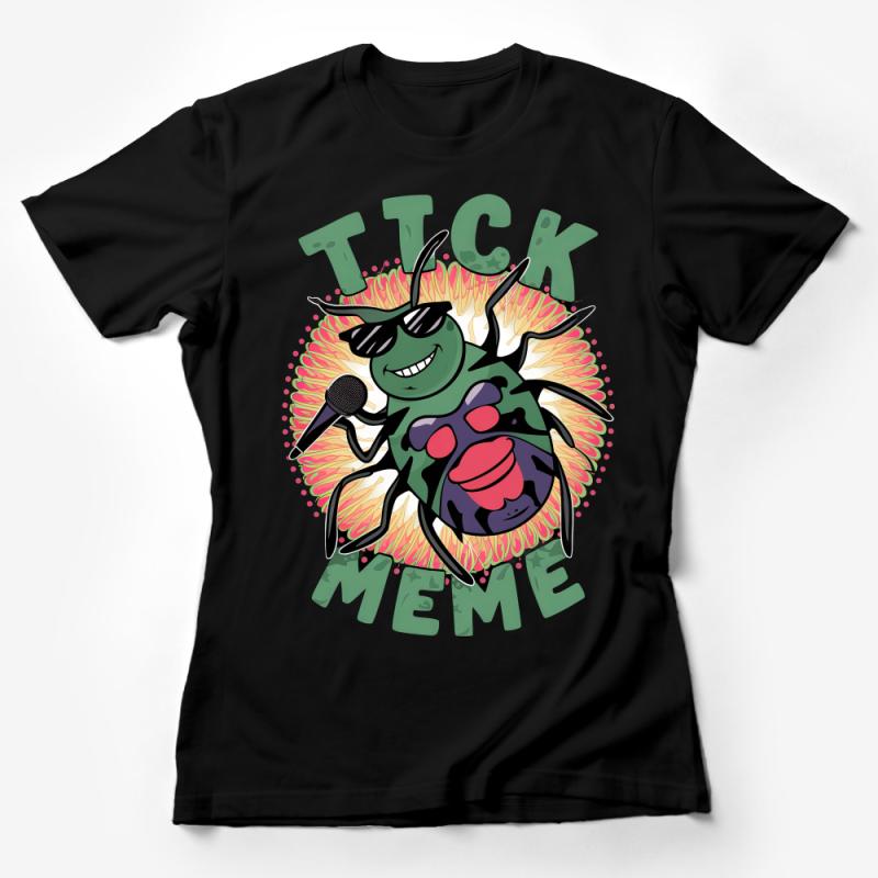 Funny Cartoon Tick Meme T-Shirt, Unique Tick Illustration Tee, Unisex Bug Shirt, Entomology Gift, Insect Lover Top, Cool Graphic Tee Female T-Shirt