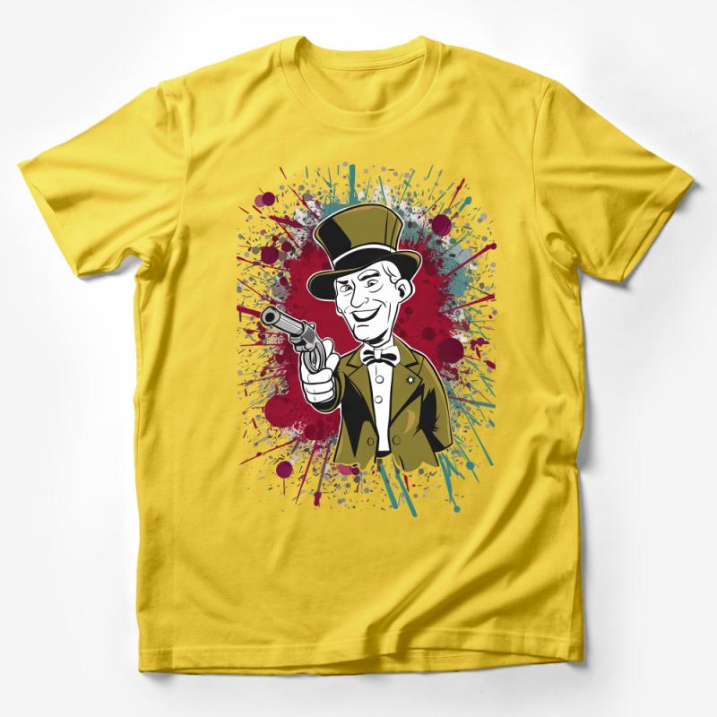 Vintage Cartoon Detective Graphic T-Shirt, Unique Mystery Lover Tee, Quirky Retro Style Shirt, Fun Whodunit Fashion Male T-Shirt