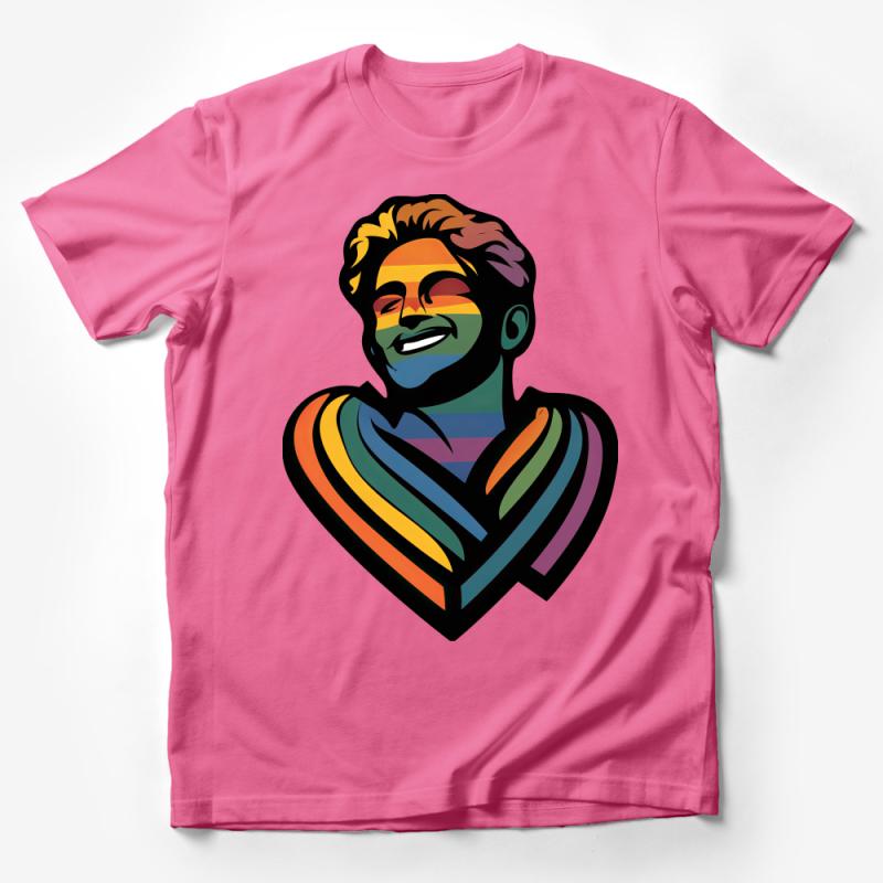 Rainbow Heart Superhero Pride Shirt, Colorful LGBTQ Graphic Tee, Unisex Fashion, Casual Wear Male T-Shirt