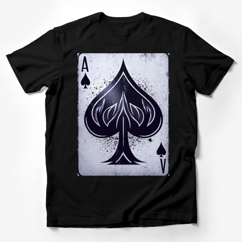 Vintage Ace of Spades T-Shirt, Distressed Playing Card Graphic Tee, Unisex Casual Shirt, Poker Lover Gift, Street Style Apparel Male T-Shirt