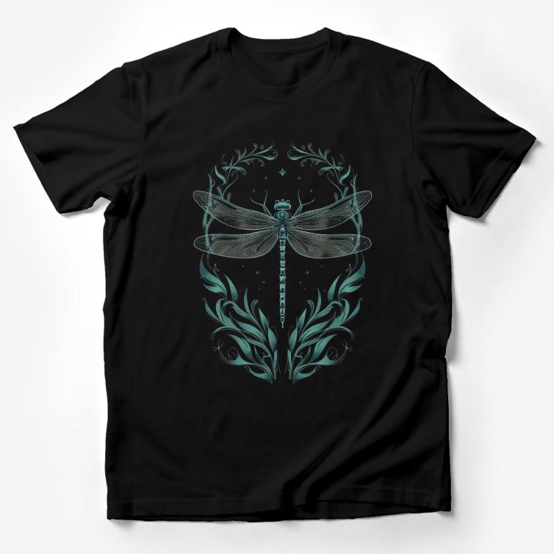 Botanical Dragonfly Graphic Tee, Nature-Inspired T-Shirt, Unisex Casual Wear, Earthy Aesthetic Top, Artistic Design Male T-Shirt