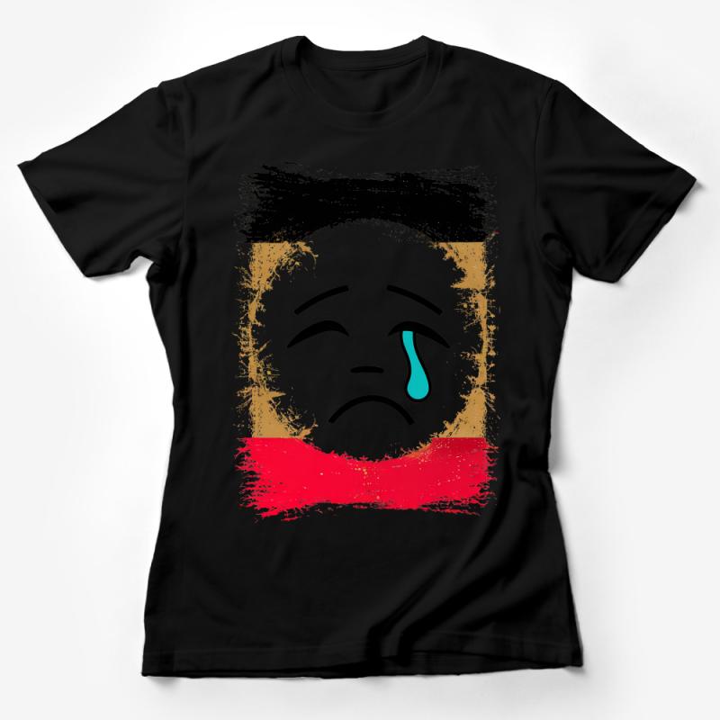 Abstract Face Art T-Shirt, Unisex Graphic Tee, Modern Artistic Design, Casual Streetwear Female T-Shirt