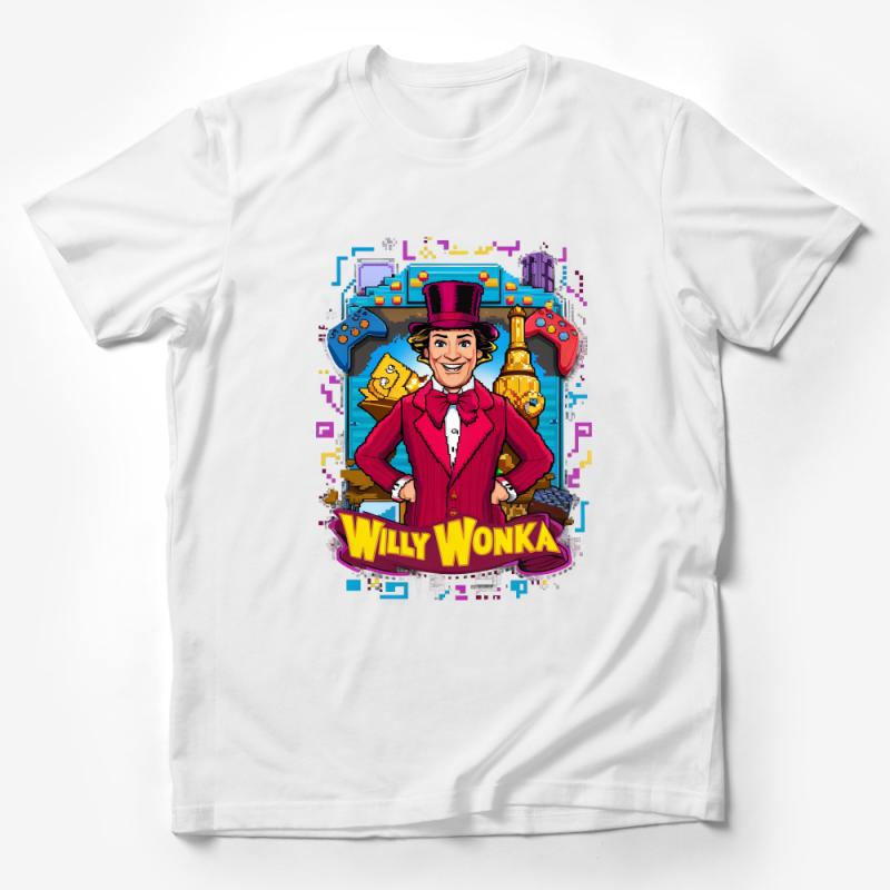 Retro Willy Wonka Graphic Tee, Vintage Style Colorful T-Shirt, Unisex Casual Novelty Shirt, Gift for Movie Fans Male T-Shirt