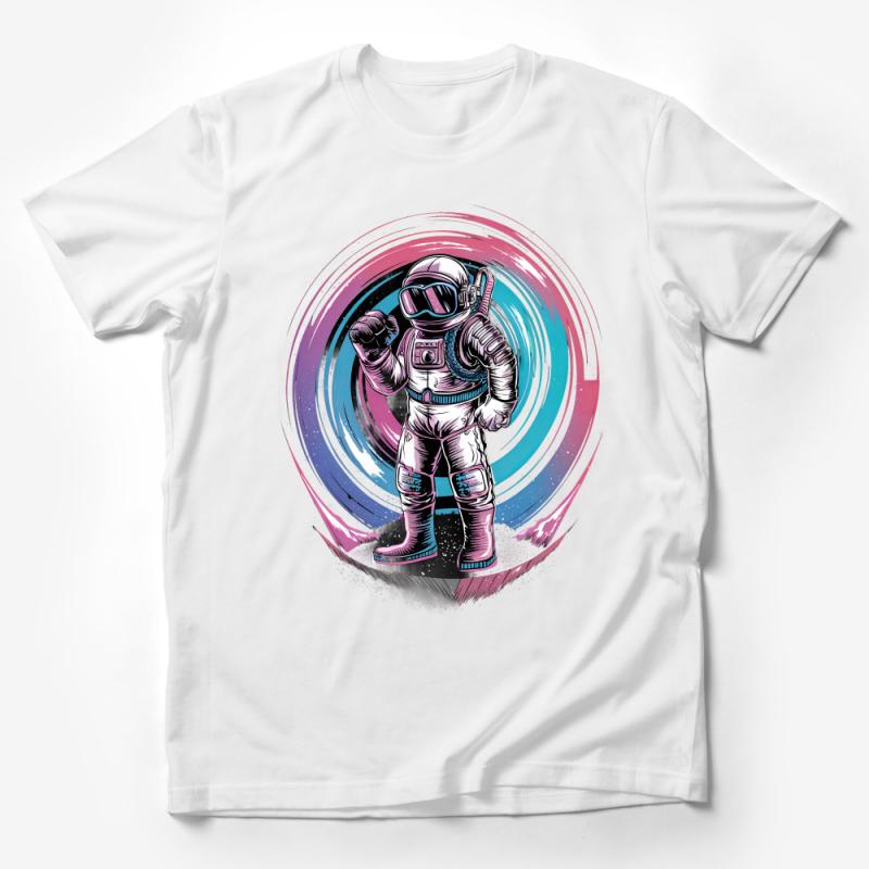 Retro Astronaut T-Shirt, Space Explorer Tee, Vintage Sci-Fi Design, Men's Women's Casual Wear Male T-Shirt