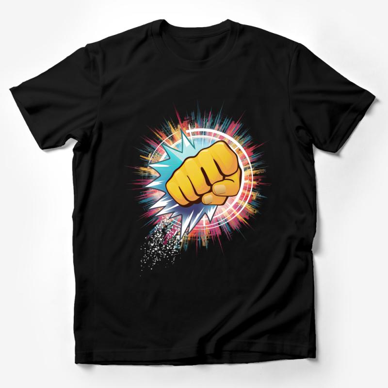 Urban Style Graffiti Fist T-Shirt, Colorful Abstract Art Tee, Streetwear Graphic Design Shirt, Unisex Fashion Top Male T-Shirt