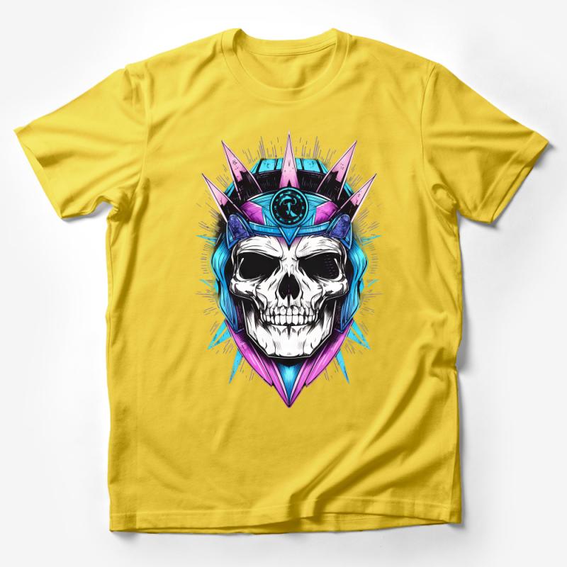 Gothic Skull T-Shirt, Unisex Graphic Tee, Urban Streetwear, Cool Skull with Crown Design, Vibrant Colors, Trendy Fashion Top Male T-Shirt