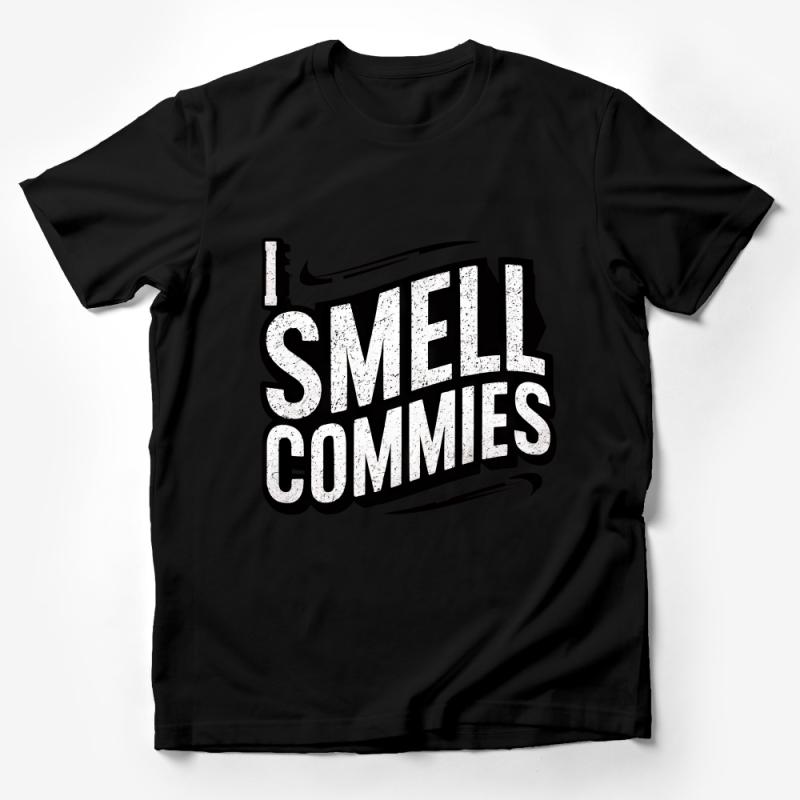 Vintage I Smell Commies Phrase T-Shirt, Distressed Patriotic Graphic Tee, Retro Political Statement Shirt for Men and Women Male T-Shirt