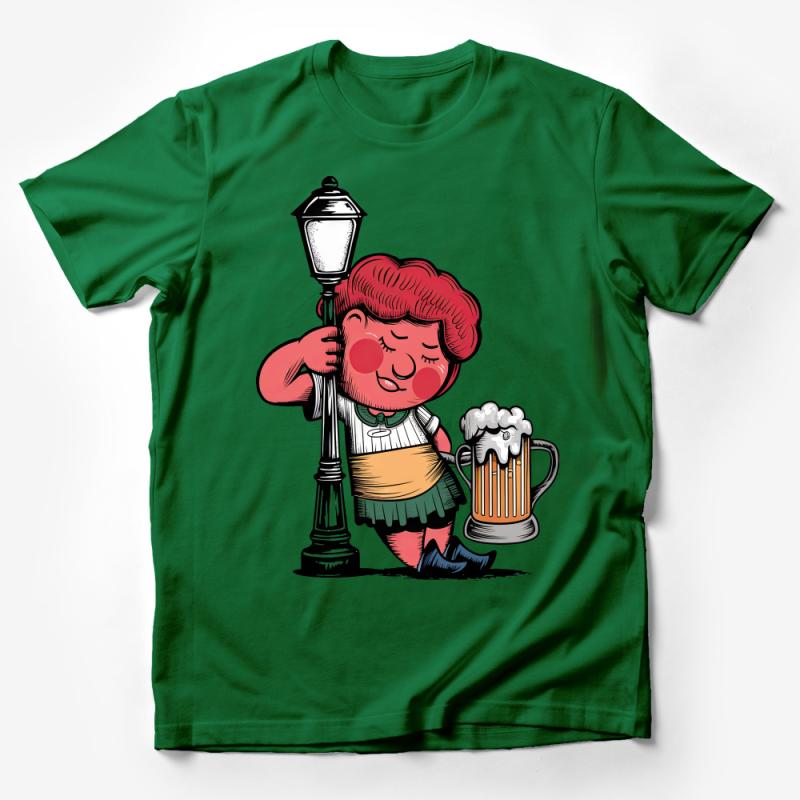 Vintage Style Cartoon Beer Lover T-Shirt, Retro Drinking Humor Tee, Unique Brew Enthusiast Gift Male T-Shirt