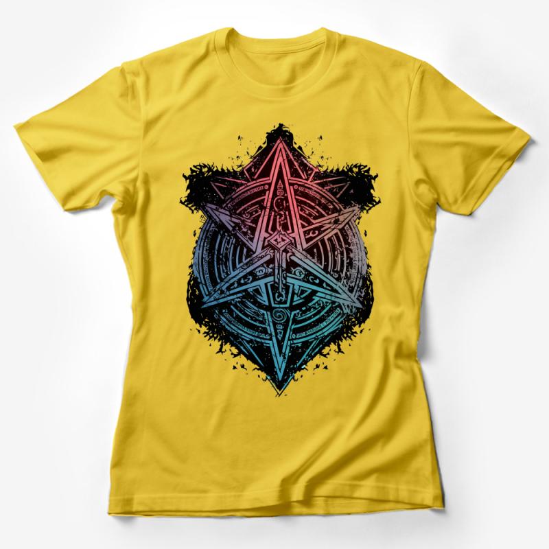 Mystical Compass Graphic T-Shirt, Vintage Nautical Design Tee, Ocean Explorer Navigation Shirt, Colorful Adventure Top, Unisex Gift Female T-Shirt