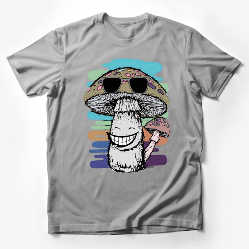 Mushroom Character T-Shirt, Whimsical Fun Fungi Fashion, Unisex Graphic Tee, Nature Inspired Casual Apparel Male T-Shirt