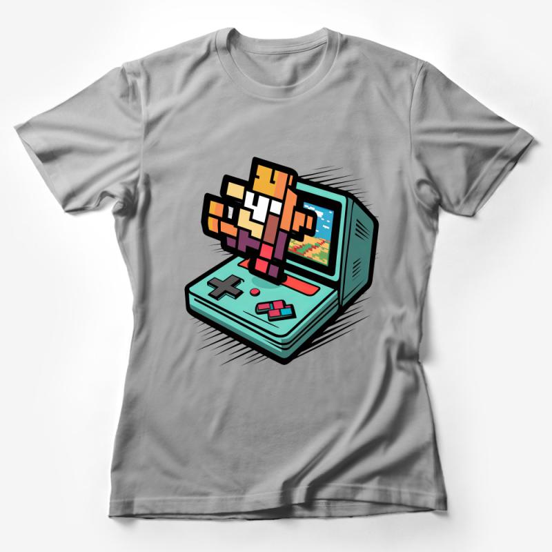 Retro Gaming Handheld Console T-Shirt, Vintage Video Game Tee, Geek Gamer Gift, Unisex Game Controller Shirt, Pixel Art Top Female T-Shirt