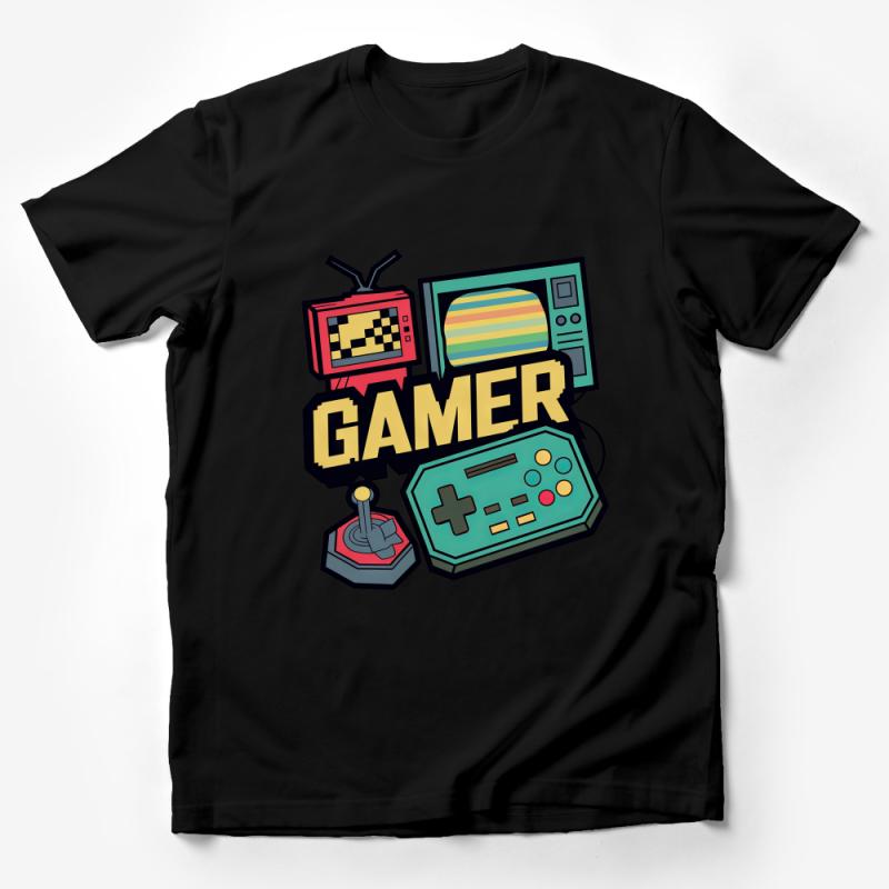 Retro Gaming T-Shirt, Vintage Gamer TV Console Design Tee, Unisex Video Game Shirt, Geek Culture Apparel, Casual Cotton Top Male T-Shirt