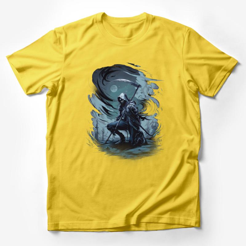 Fantasy Warrior Graphic Tee, Moonlit Knight Illustration, Unisex T-shirt, Cool Dark Fantasy Art Shirt, Gift for Gamers Male T-Shirt