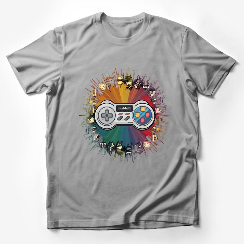 Retro Gaming Controller T-Shirt, Vintage Video Game Tee, Colorful Gamer Shirt, Unisex Geek Apparel, Gift for Gamers Male T-Shirt