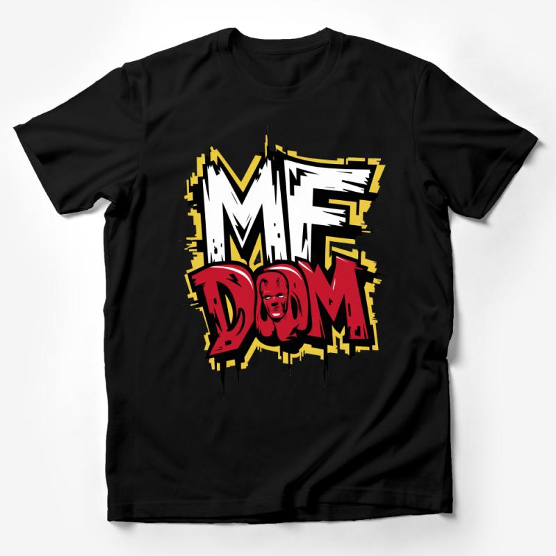 Bold Comic Book Style 'MEGA DOOM' Graphic Tee, Unisex T-Shirt, Vintage Inspired Superhero Shirt, Casual Streetwear Male T-Shirt