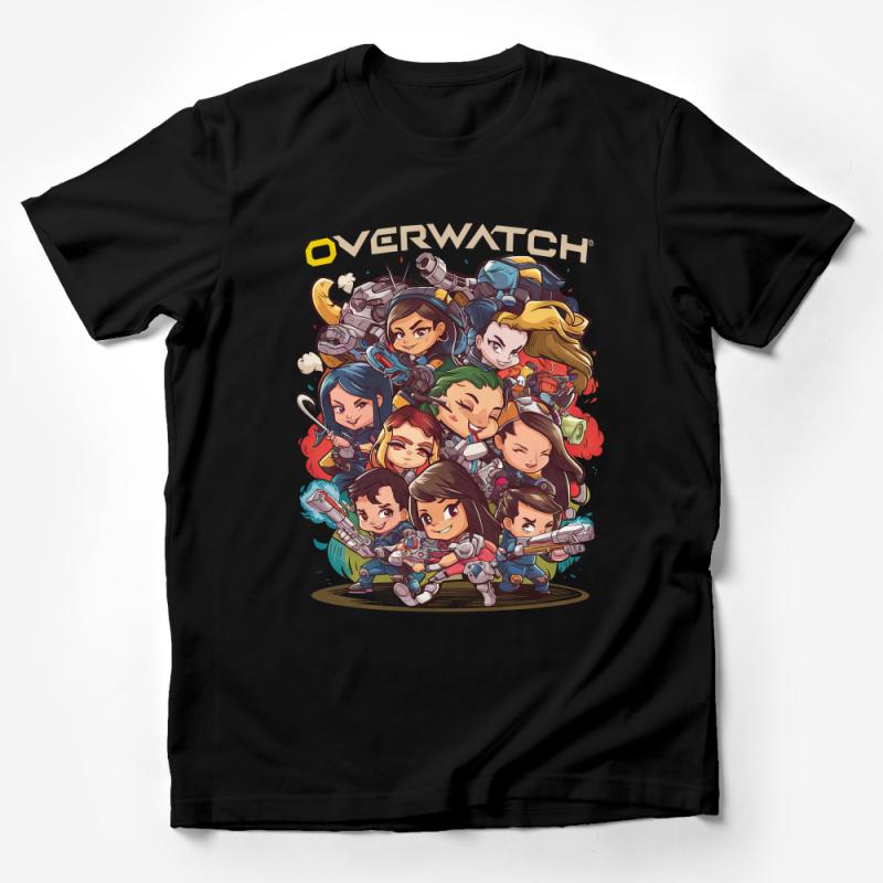 Overwatch Fan Art T-Shirt, Cute Chibi Characters Tee, Gaming Apparel Unisex Male T-Shirt