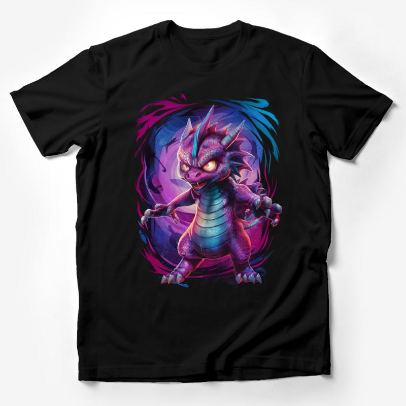 Fantasy Dragon Graphic Tee, Vibrant Purple Creature, Unisex T-Shirt, Cool Mythical Animal Design, Gift for Gamers and Fantasy Lovers Male T-Shirt