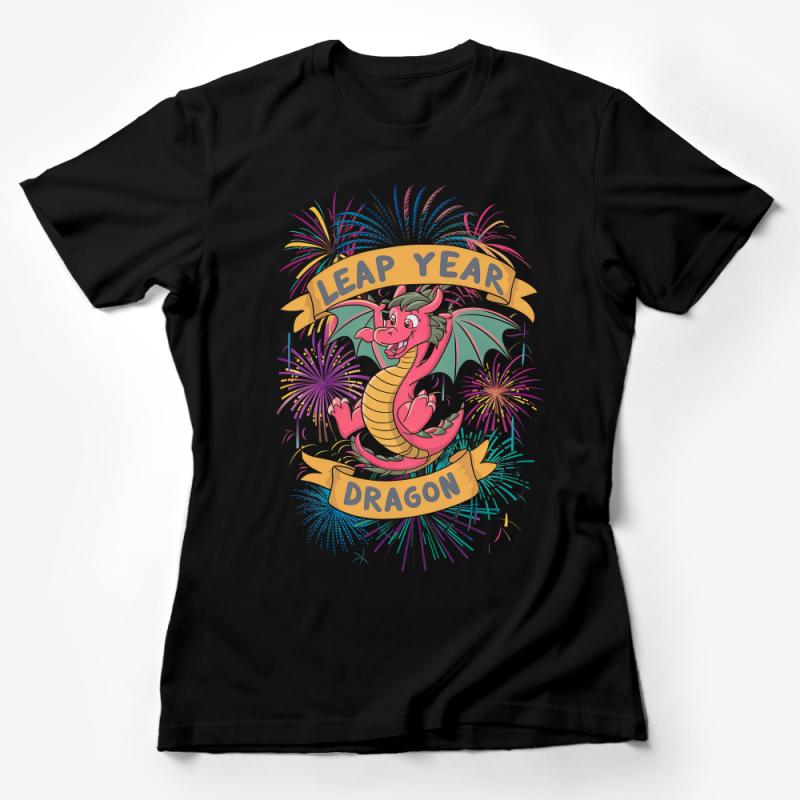 Leap Year Dragon T-Shirt, Colorful Cartoon Dragon Graphic Tee, Unisex Celebration Party Shirt Female T-Shirt