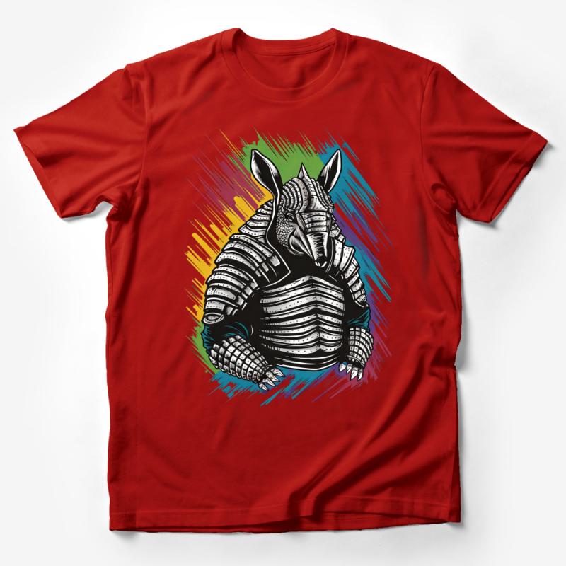 Unique Armored Rhino T-Shirt, Colorful Abstract Rhino Design, Unisex Rhino Art Tee, Gift for Animal Lovers Male T-Shirt