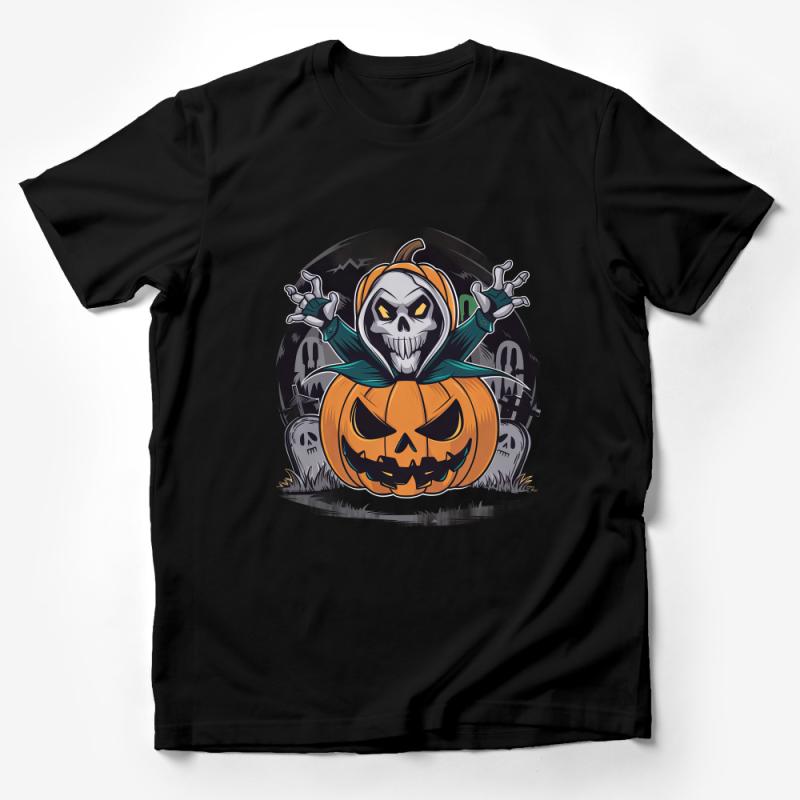 Halloween Pumpkin Jack O'Lantern T-Shirt, Spooky Ghost Graphic Tee, Gothic Horror Shirt, Unisex Fall Apparel, Haunted House Top Male T-Shirt