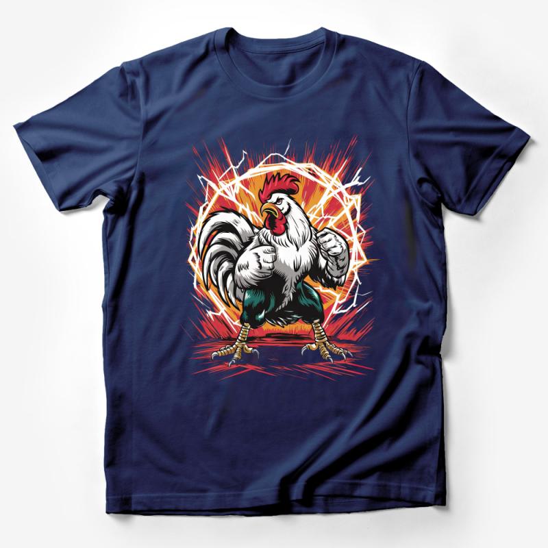 Funny Rooster T-Shirt, Muscular Chicken Tee, Farm Animal Humor, Fitness Lover Gift, Unique Graphic Shirt, Unisex Cotton Top Male T-Shirt