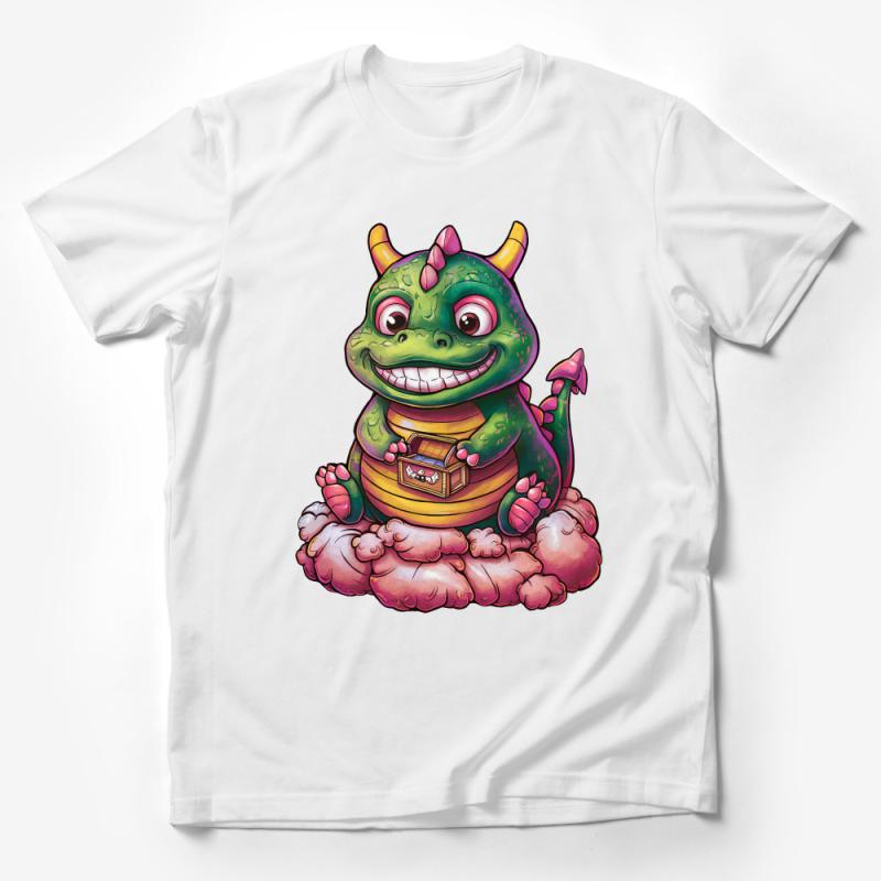 Cute Dragon Cartoon T-Shirt, Colorful Mythical Creature Kids Tee, Whimsical Fantasy Animal Shirt, Fun Art Graphic Unisex Tee for All Ages Male T-Shirt