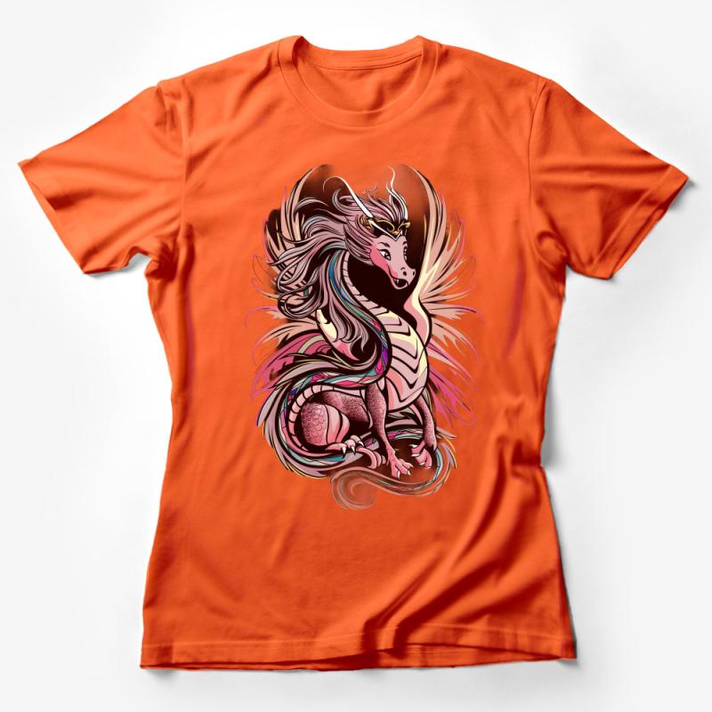 Mystical Dragon Graphic Tee, Fantasy Creature Art T-Shirt, Unisex Adult Clothing, Magical Animal Print Shirt, Trendy Apparel Gift Idea Female T-Shirt