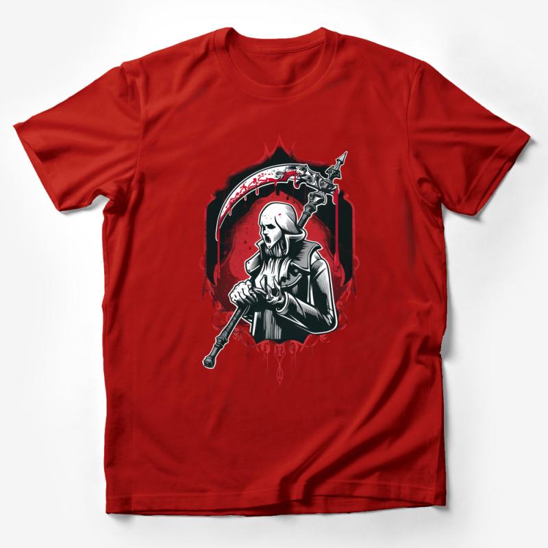 Gothic Warrior Graphic Tee, Men's Dark Fantasy Shirt, Medieval Knight T-Shirt, Unique Illustration Apparel, Gift for Gamers Male T-Shirt