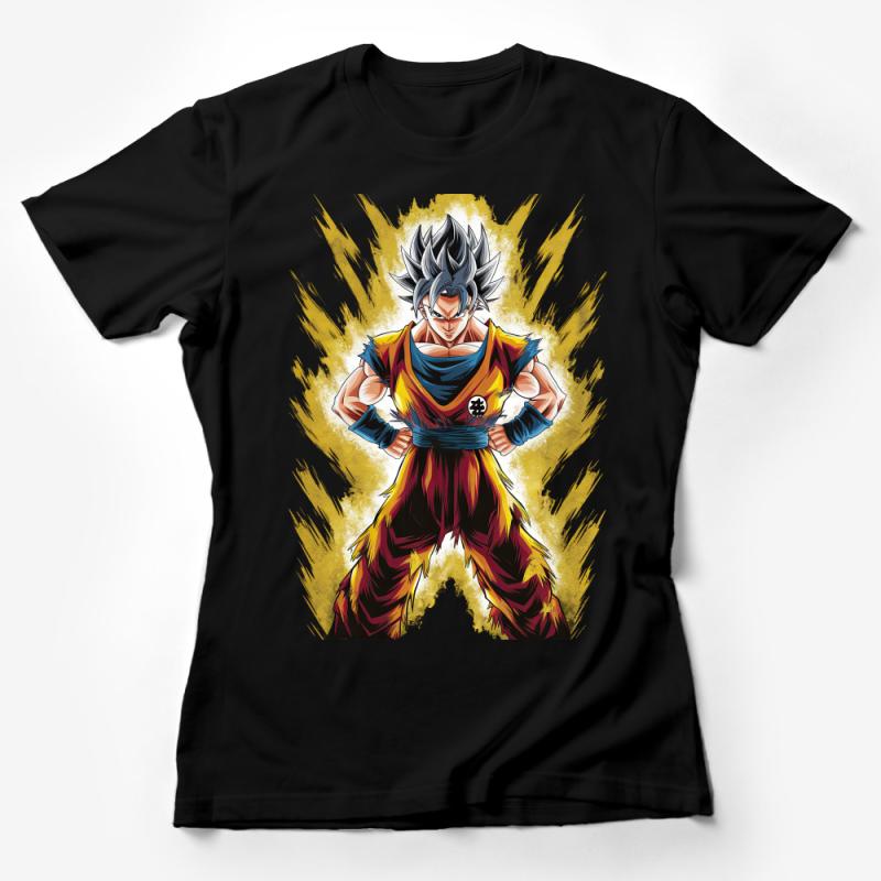 Anime Super Saiyan Hero Graphic T-Shirt, Colorful Manga Fan Tee, Bold Statement Casual Apparel Female T-Shirt