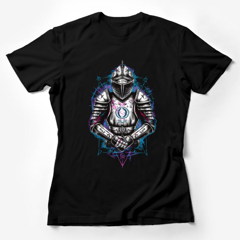 Knight Armor Graphic Tee, Medieval Warrior T-Shirt, Unique Armor Design, Cool Fantasy Unisex Shirt Female T-Shirt