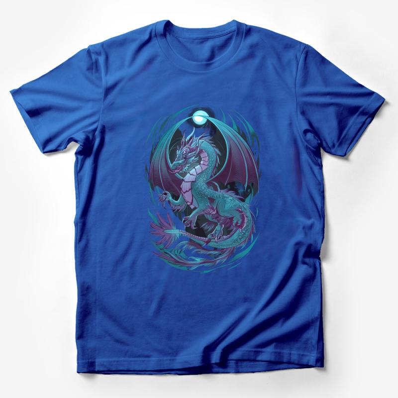 Mythical Dragon T-Shirt, Fantasy Creature Art Tee, Cool Dragon Graphic Shirt, Unique Dragon Lover Gift, Unisex Adult Clothing Male T-Shirt