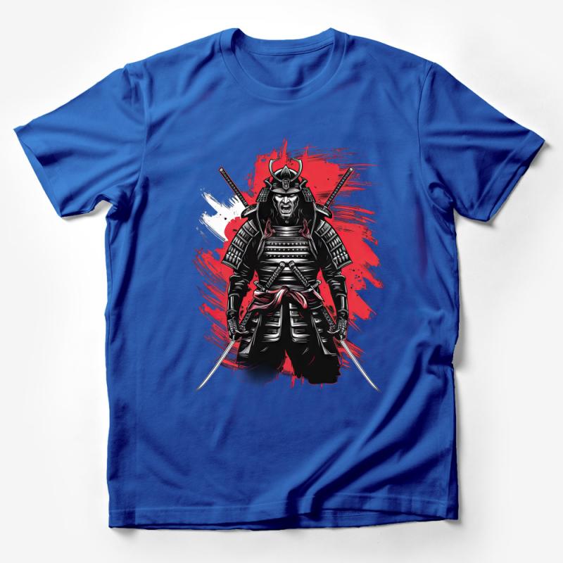 Samurai Warrior Graphic T-Shirt, Traditional Japanese Art Tee, Red and Black Samurai Shirt, Unique Martial Arts Clothing, Unisex Tee Male T-Shirt