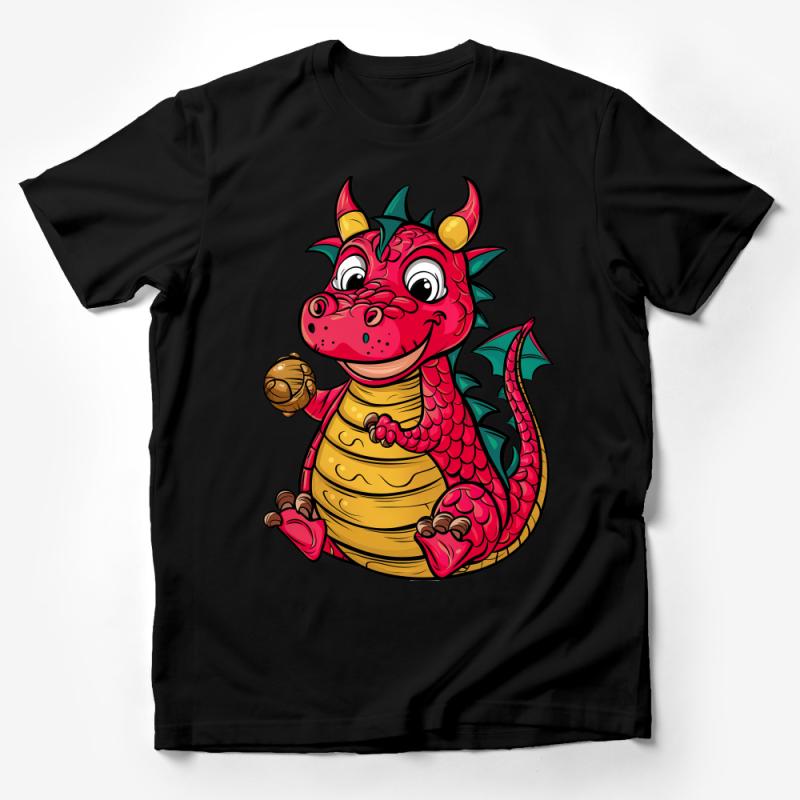 Cute Cartoon Dragon T-Shirt, Colorful Dragon Shirt for Kids, Unisex Dragon Tee, Fun Mythical Creature Top Male T-Shirt