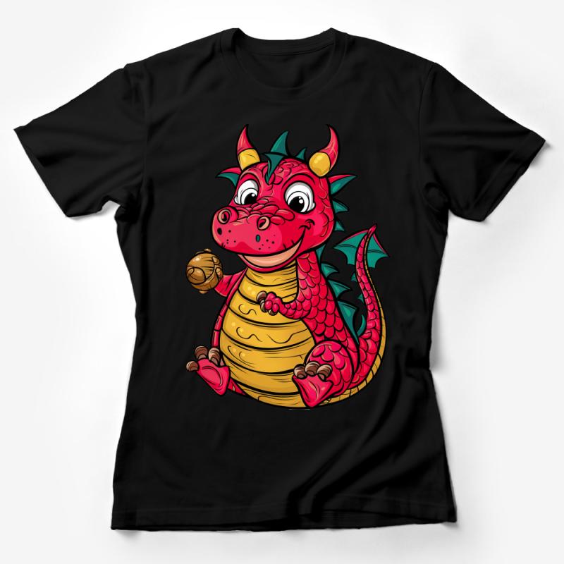 Cute Cartoon Dragon T-Shirt, Colorful Dragon Shirt for Kids, Unisex Dragon Tee, Fun Mythical Creature Top Female T-Shirt