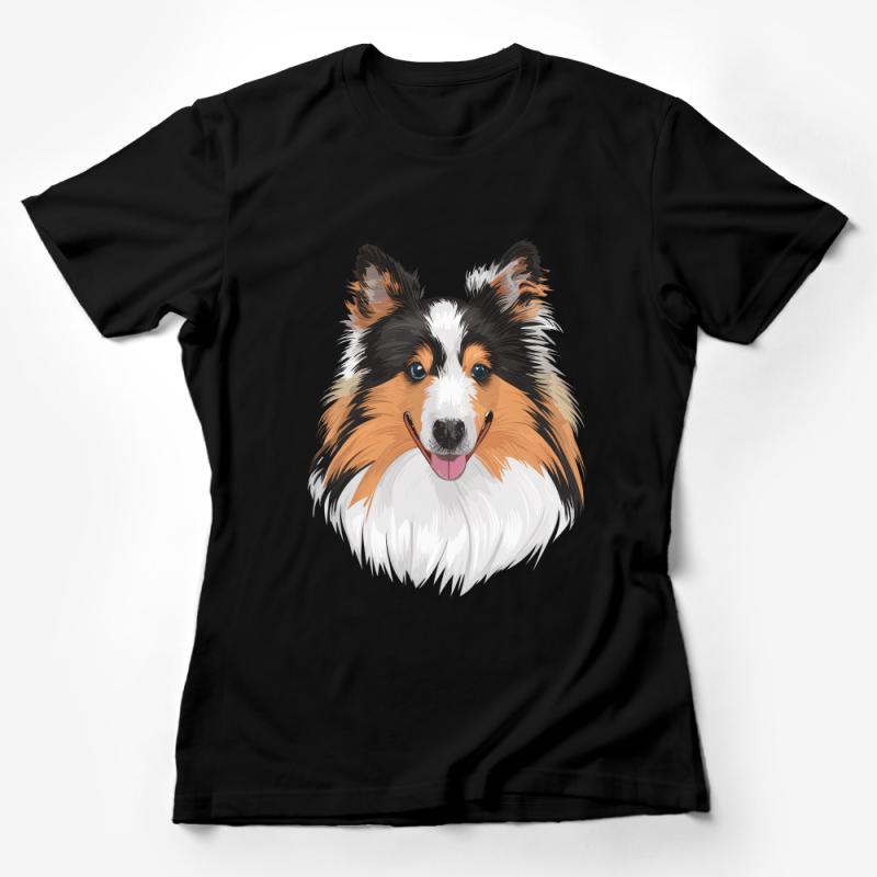 Adorable Shetland Sheepdog Graphic Tee, Cute Dog Lover Unisex T-Shirt, Animal Illustration Casual Shirt, Sheltie Owner Gift Idea Female T-Shirt