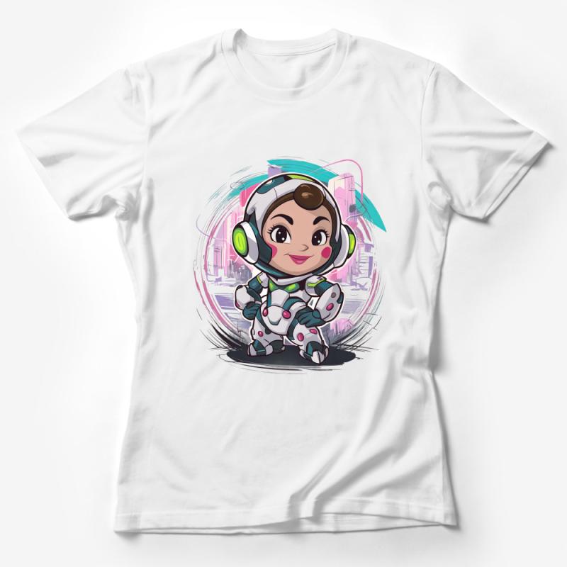 Kids Space Astronaut T-Shirt, Cute Cartoon Cosmonaut Apparel, Girls' Space Explorer Tee, Toddler Astronaut Shirt, Unisex Female T-Shirt