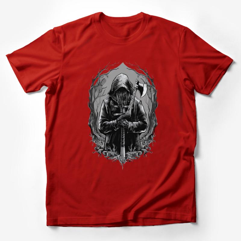 Gothic Reaper T-Shirt, Grim Fantasy Art Tee, Dark Aesthetic Clothing, Unisex Mystic Graphic Shirt Male T-Shirt