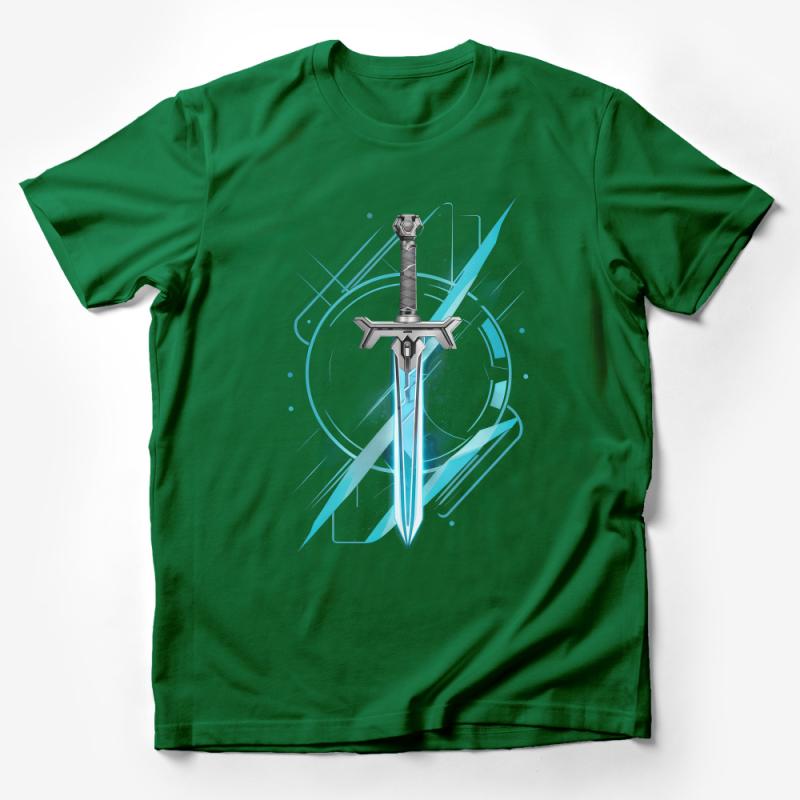 Unisex Graphic Tee with Cool Sword Design, Abstract Art T-Shirt, Trendy Streetwear Top Male T-Shirt