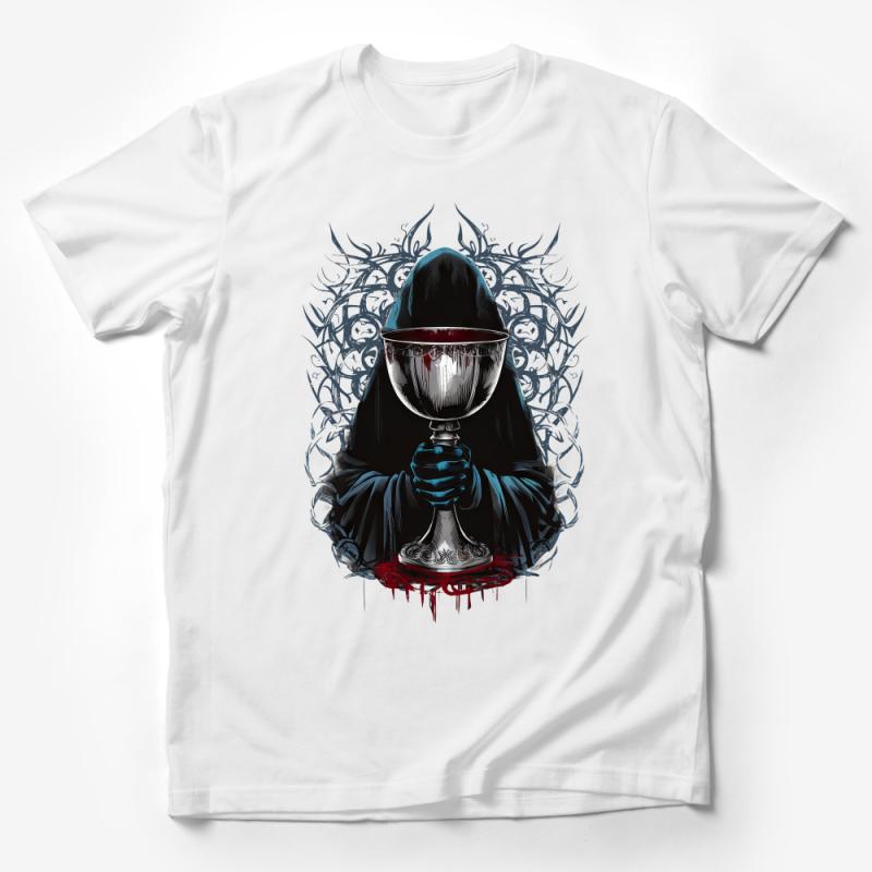 Gothic Chalice Graphic Tee, Dark Fantasy Art T-Shirt, Occult Symbolism Unisex Apparel Male T-Shirt