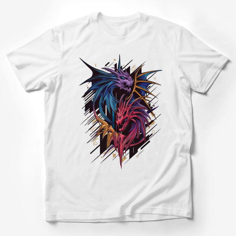 Psychedelic Dragon T-Shirt, Colorful Abstract Dragon Art Tee, Unisex Fantasy Graphic Shirt Male T-Shirt