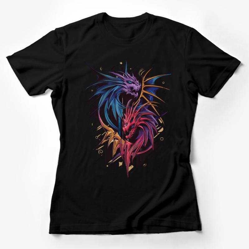 Psychedelic Dragon T-Shirt, Colorful Abstract Dragon Art Tee, Unisex Fantasy Graphic Shirt Female T-Shirt