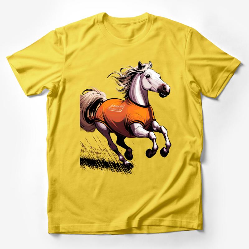 Graphic Horse T-Shirt, Equestrian Tee, Animal Art Shirt, Unisex Adult Clothing, Fashion Statement Top, Unique Horse Lover Gift Male T-Shirt